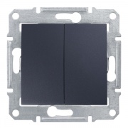 Выключатель двухклавишный IP44 Sedna графит