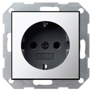 Розетка с/з Gira System 55 Хром/Черный