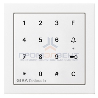 Цифровой кодовый замок Gira F100 глянцевый белый