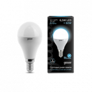 Лампа Gauss Шар 6.5W 550lm 4100K E14 LED 1/10/100