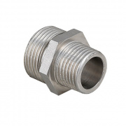 Ниппель латунный резьбовой переходной STOUT - 3/4" x 1/2" (никелированный)