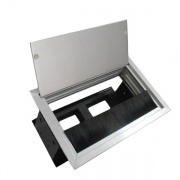 LUK/2AL Люк настольный встраиваемый на 2 модуля (45х45мм) с крышкой, алюминий IP20