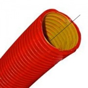 Труба гибкая двустенная для кабельной канализации д.75мм, цвет красный,  без протяжки [бухта 50м]