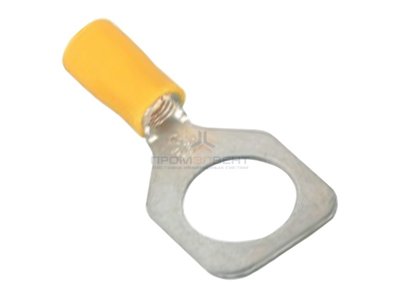 Наконечник с отверстием под винт и изолир.фланцем 2,5-6 кв.мм 4,2 мм (50шт) жёлтый (НКИ)