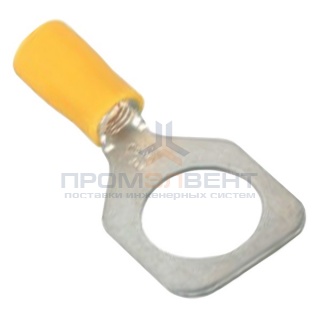 Наконечник с отверстием под винт и изолир.фланцем 2,5-6 кв.мм 8,2 мм (50шт) жёлтый (НКИ)