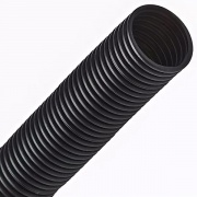 Труба ПНД гофрированная DKC д.32мм, лёгкая с протяжкой, цвет чёрный [бухта 25м]