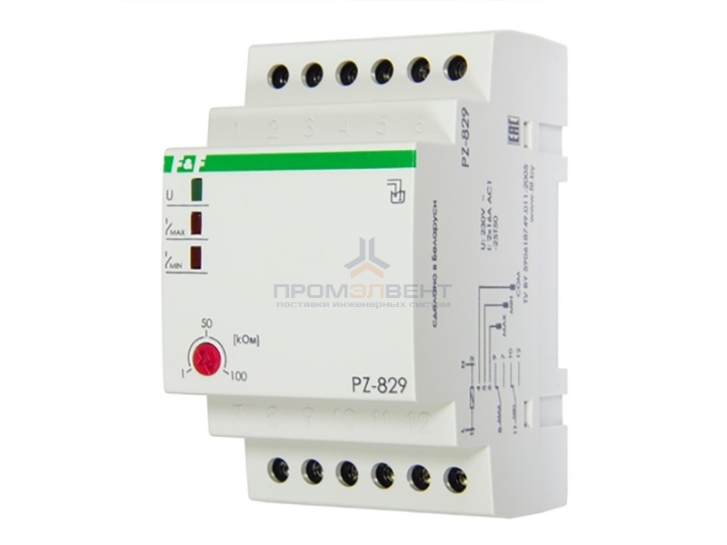 Реле контроля уровня жидкости PZ-829 16А, 2NO/NC, два контролируемых уровня